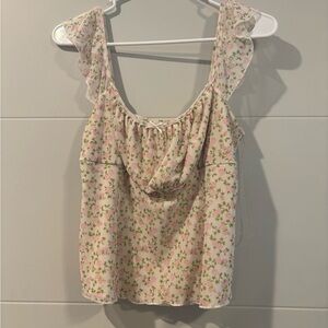 See You Monday Cream Ruffled Camisole